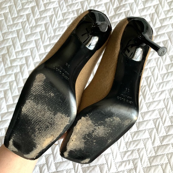 Dolce & Gabbana Vintage brown & tan wool square toe pumps, 6 - Picture 7 of 16